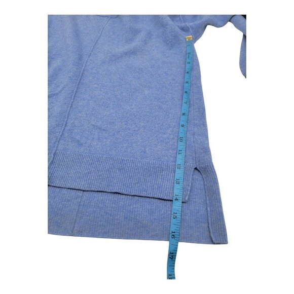 Tahari Sweater Women M Blue Pure Luxe Cashmere Minimalist Preppy Career Holiday - Picture 3 of 8